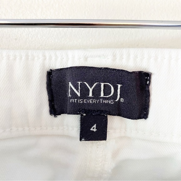 NYDJ Pleated Cuffed Ankle Carrot Leg White Jeans Size 4 - Picture 9 of 12